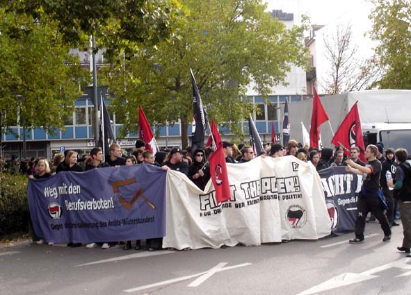 Antifa-Block am Rmerkreis